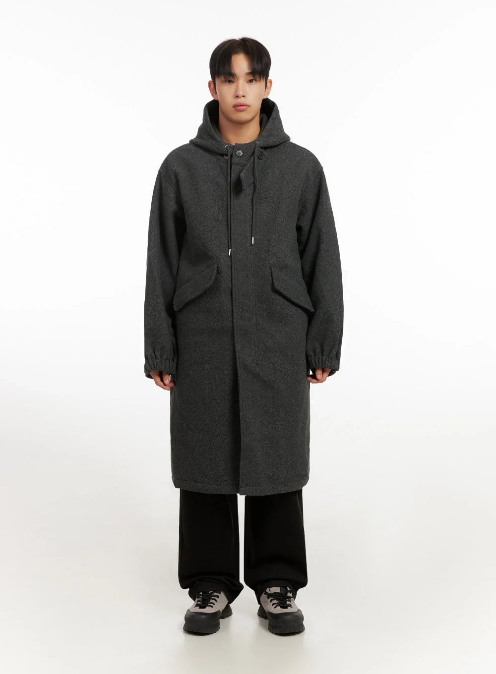 Men's Warm Wool Zip-Up Hooded Coat ID413 - Image 9