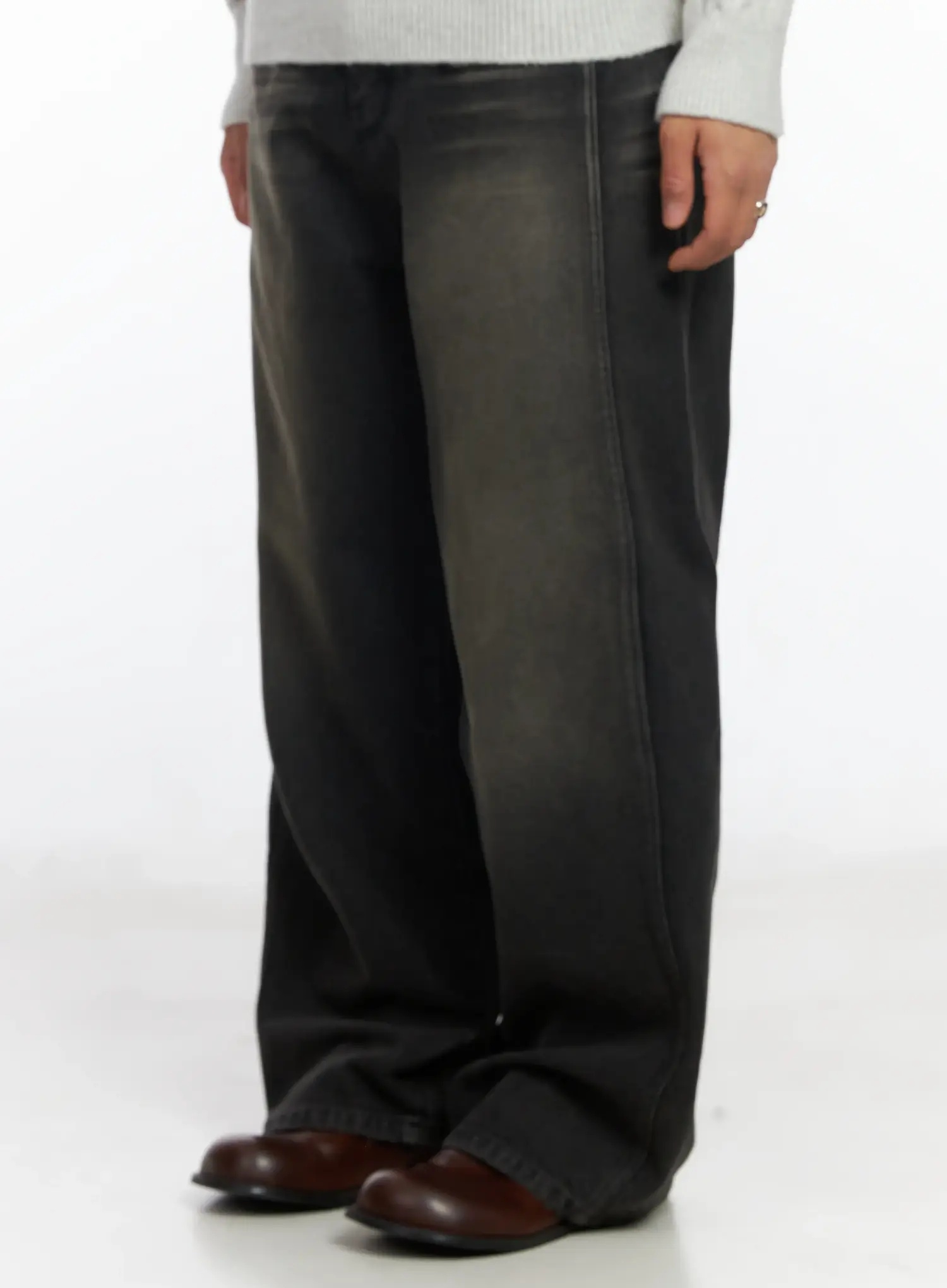 Men's Washed Baggy Jeans IF503 - Image 5