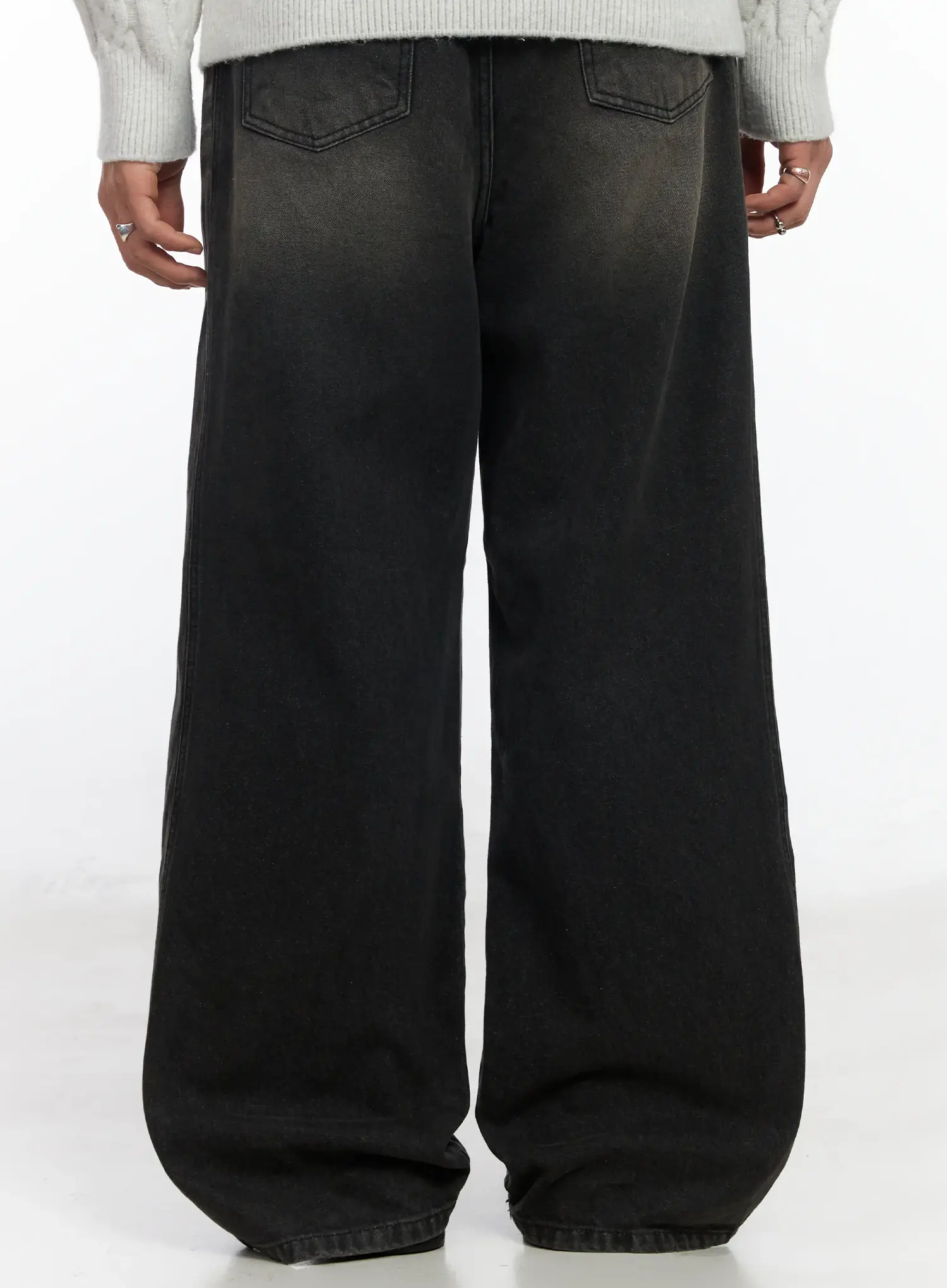 Men's Washed Baggy Jeans IF503 - Image 6