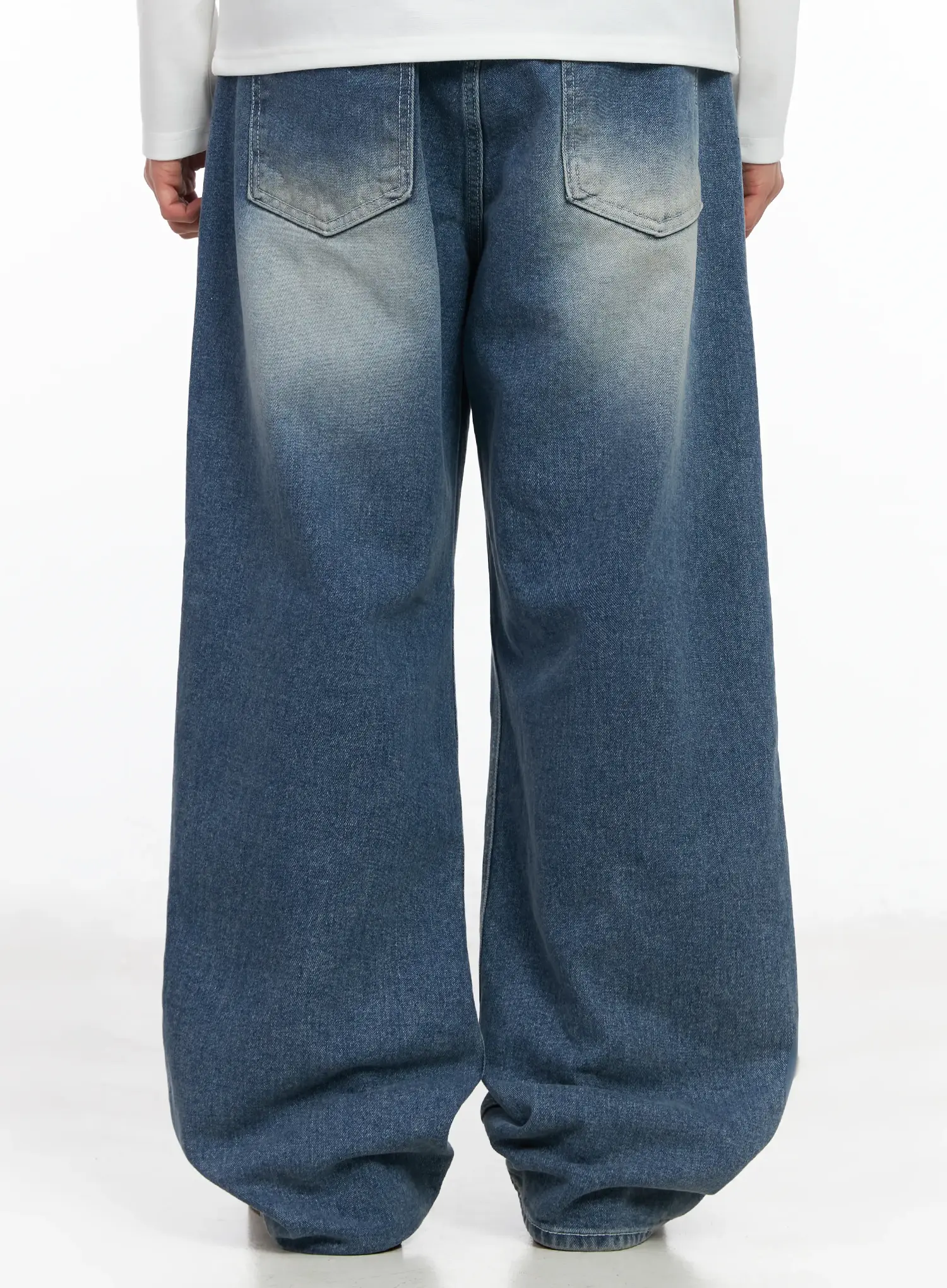 Men's Washed Baggy Jeans IM516 - Image 7
