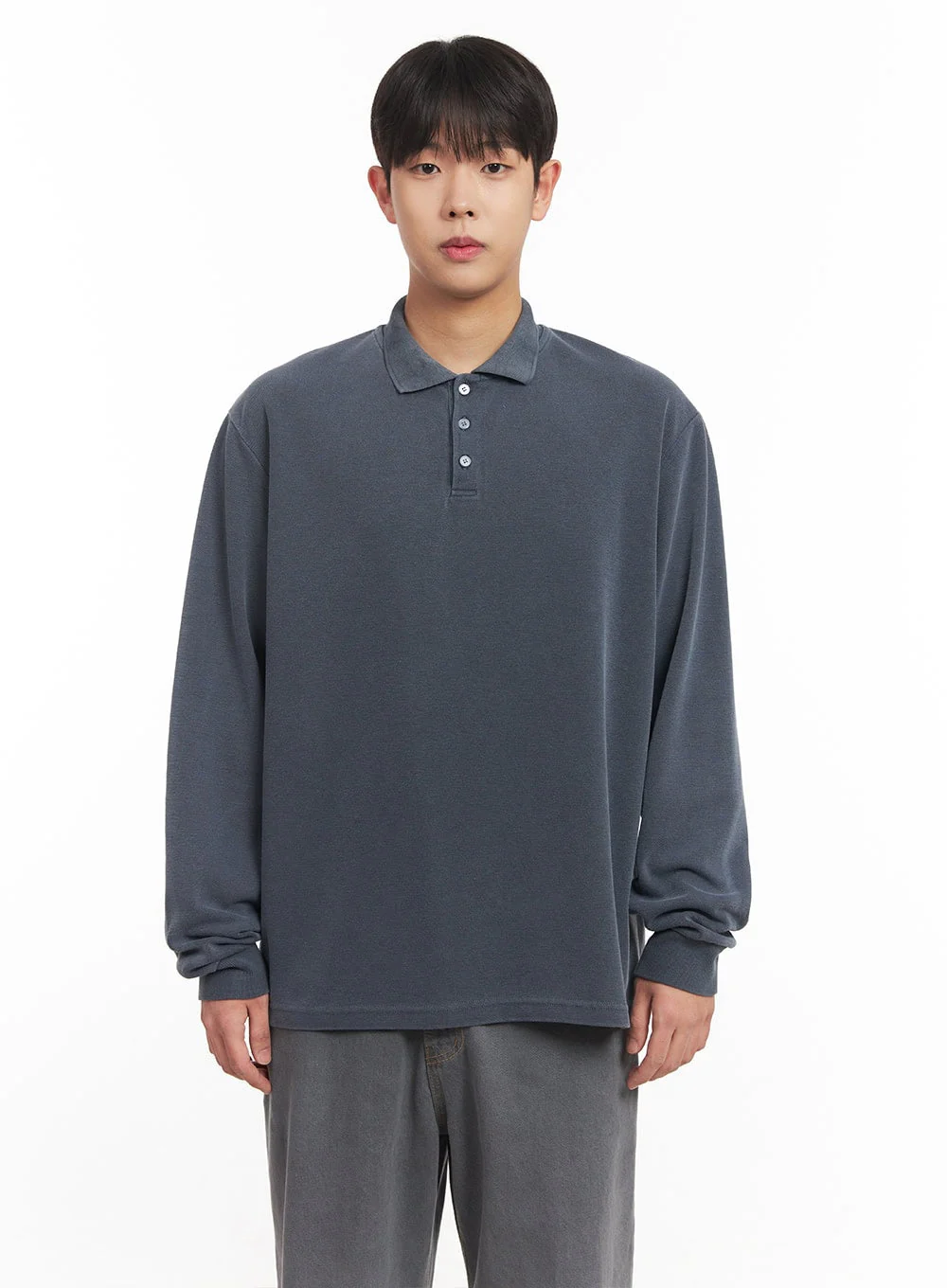 Men's Washed Cotton Collared T-Shirt IM527 - Image 14