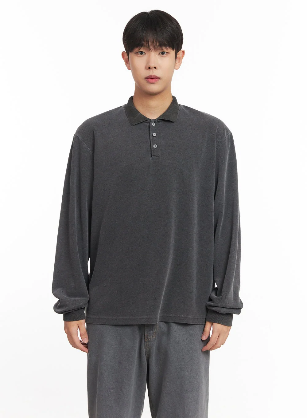 Men's Washed Cotton Collared T-Shirt IM527 - Image 16