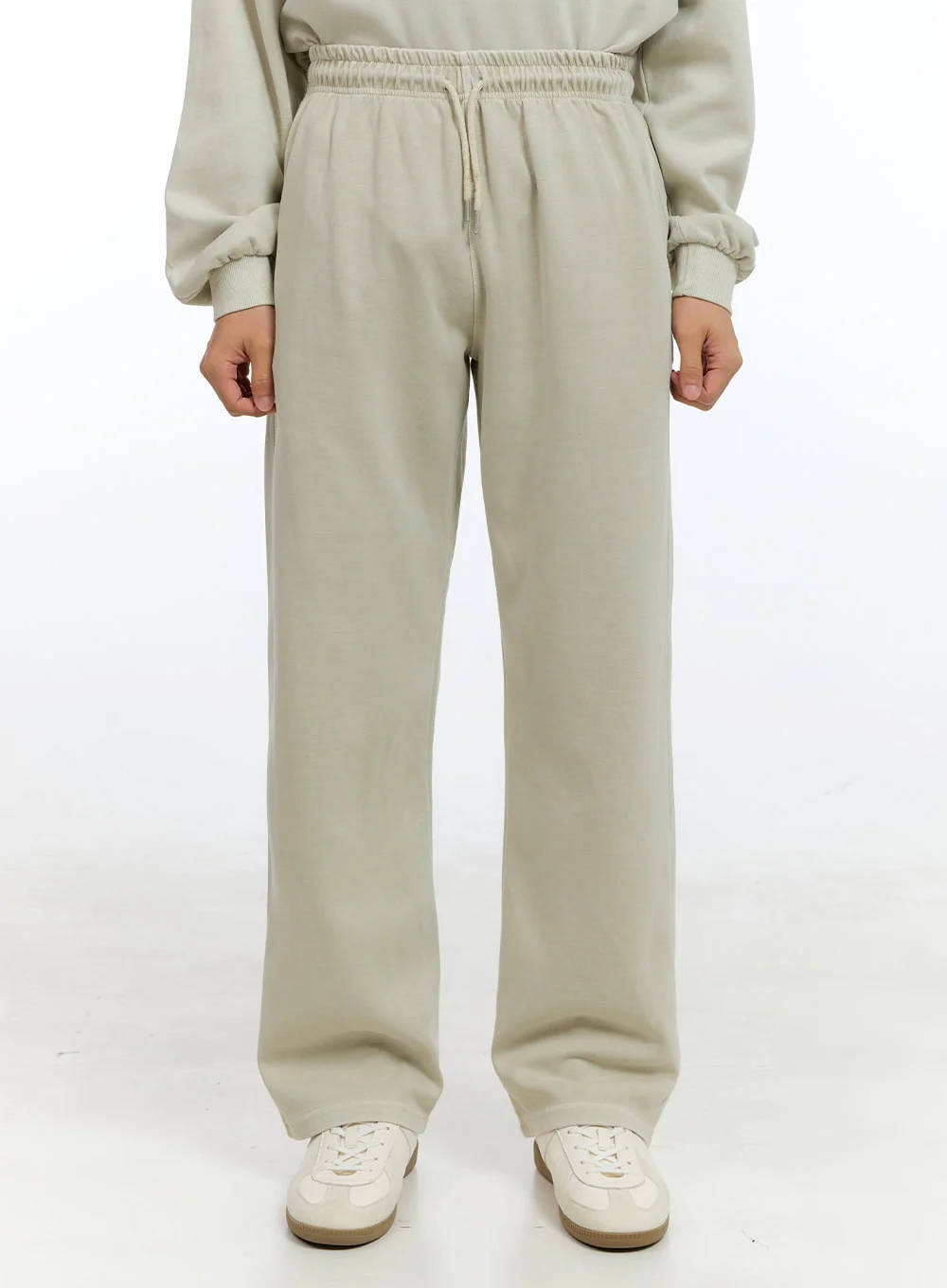 Men's Washed Cotton Sweatpants (Beige) IG422 - Image 2