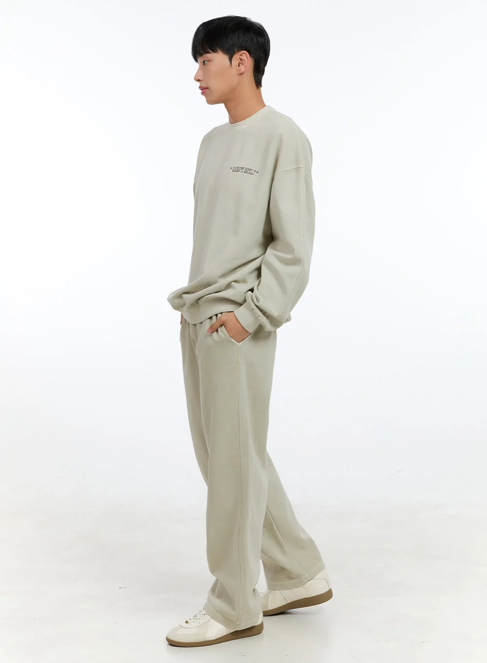 Men's Washed Cotton Sweatpants (Beige) IG422 - Image 6