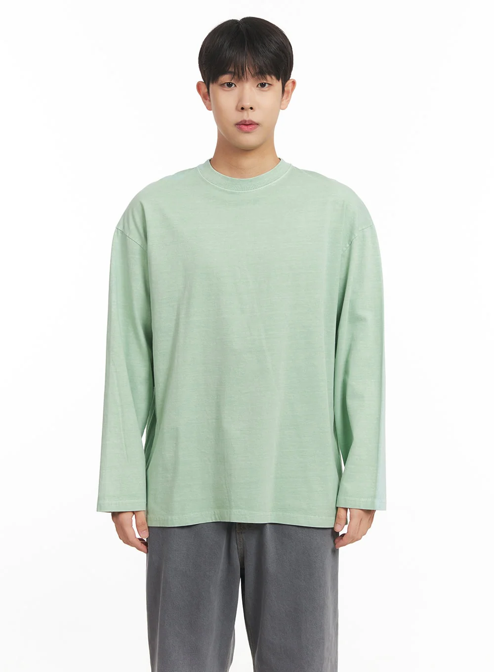 Men's Washed Long-Sleeve T-Shirt IM527 - Image 14