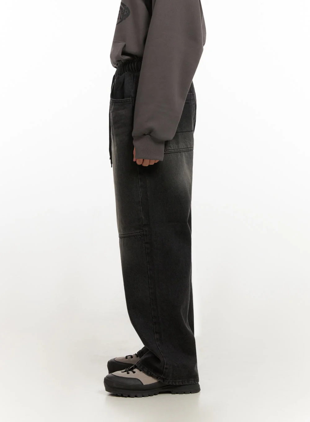 Men's Washed Pocketed Wide-Leg Jeans ID413 - Image 4