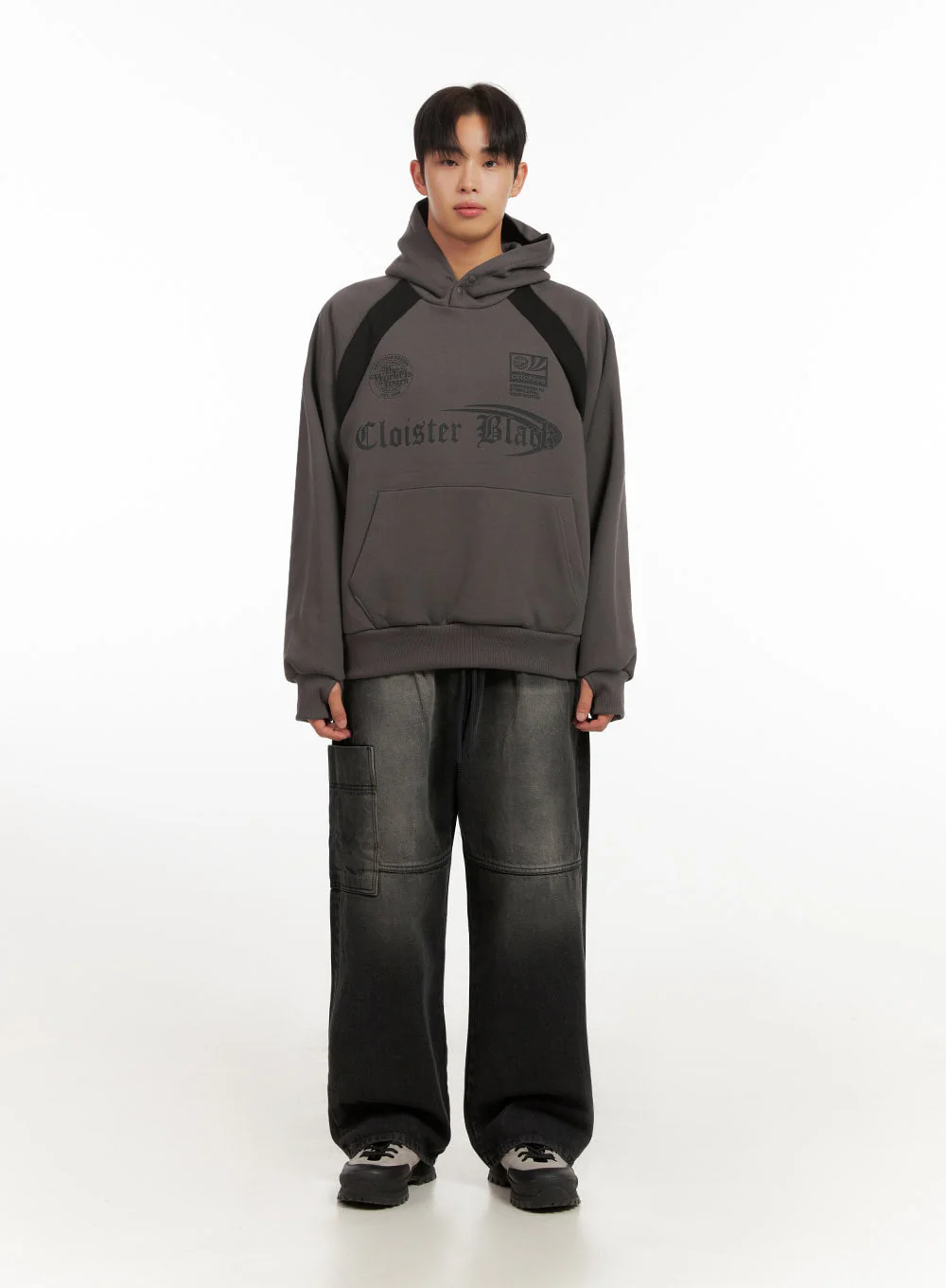 Men's Washed Pocketed Wide-Leg Jeans ID413 - Image 6