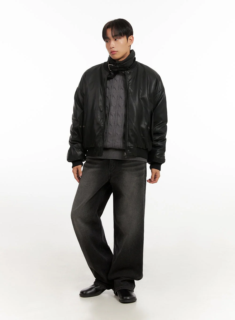 Men's Washed Relaxed-Fit Jeans ID406