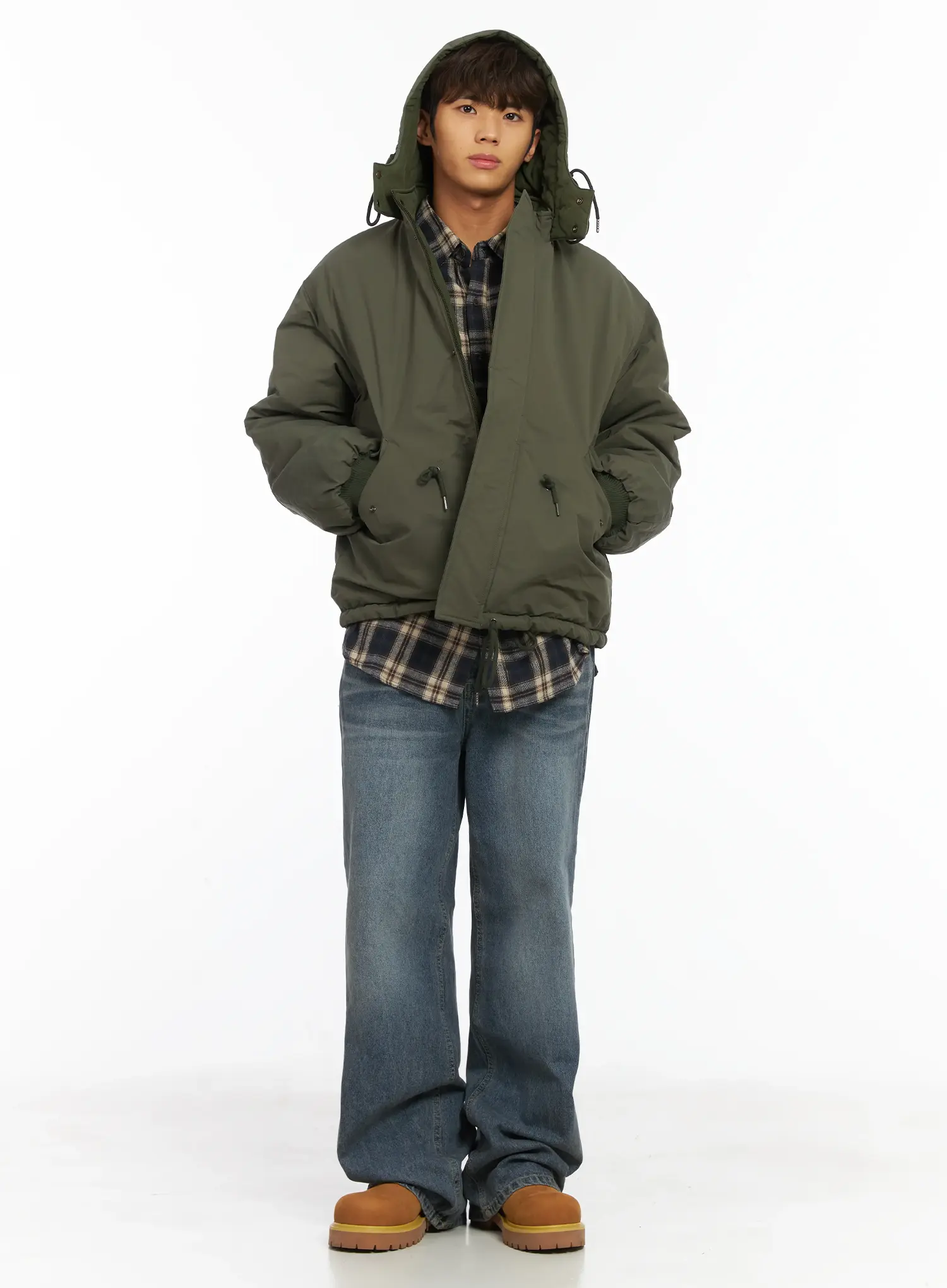Men's Washed Semi-Flared Jeans IJ514 - Image 11