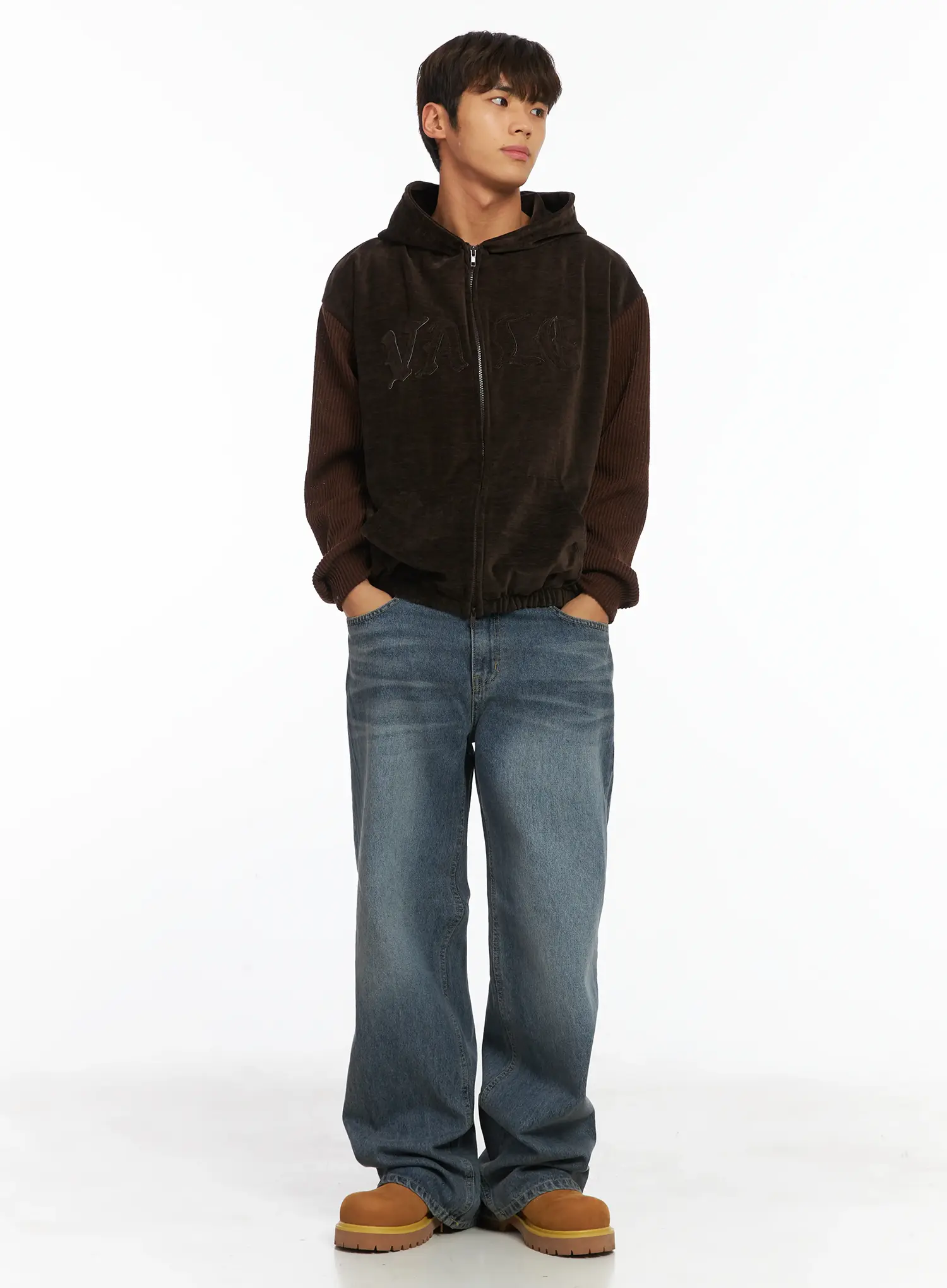 Men's Washed Semi-Flared Jeans IJ514 - Image 13