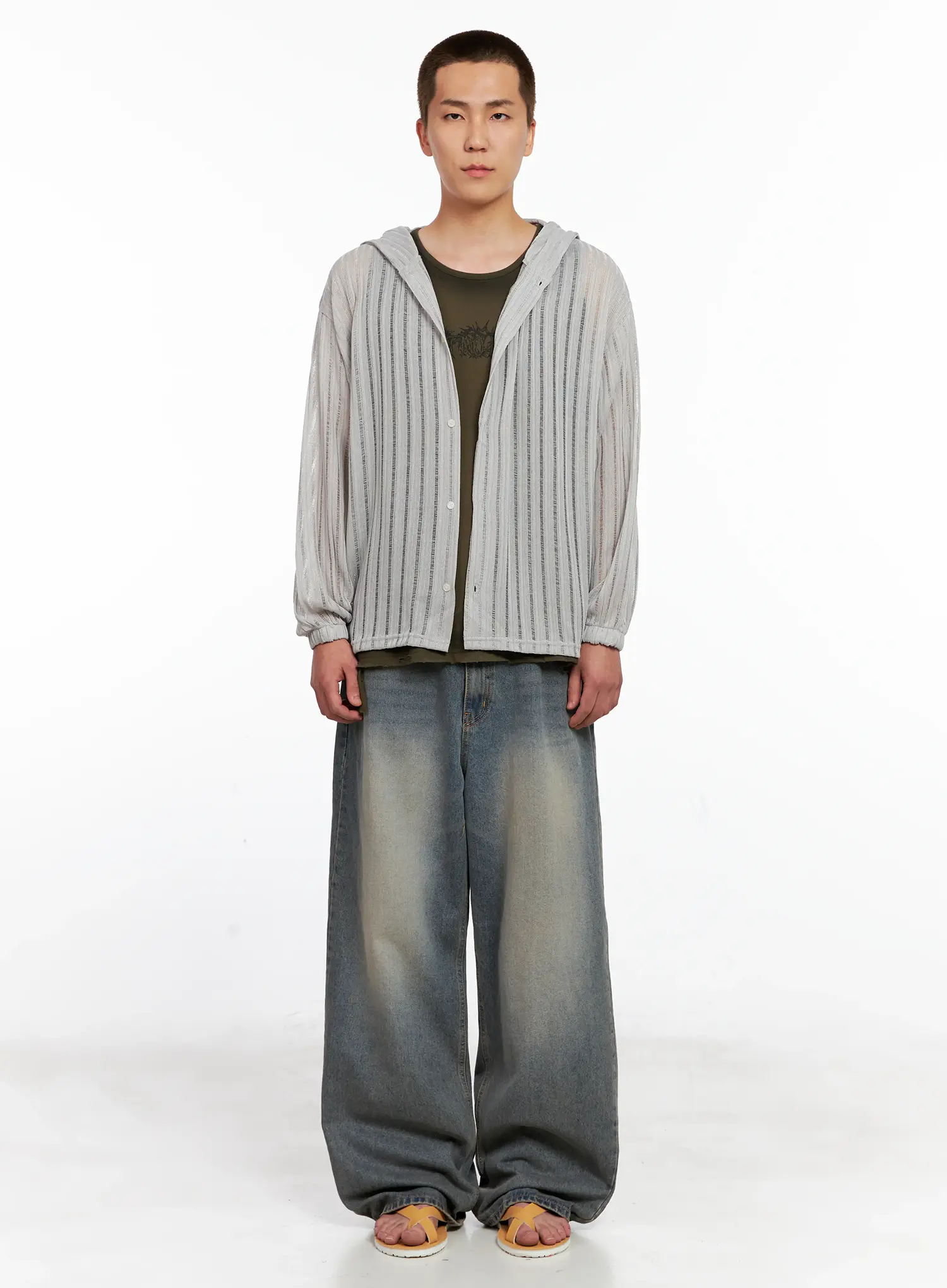 Men's Washed Vintage Denim Jeans IG511 - Image 3