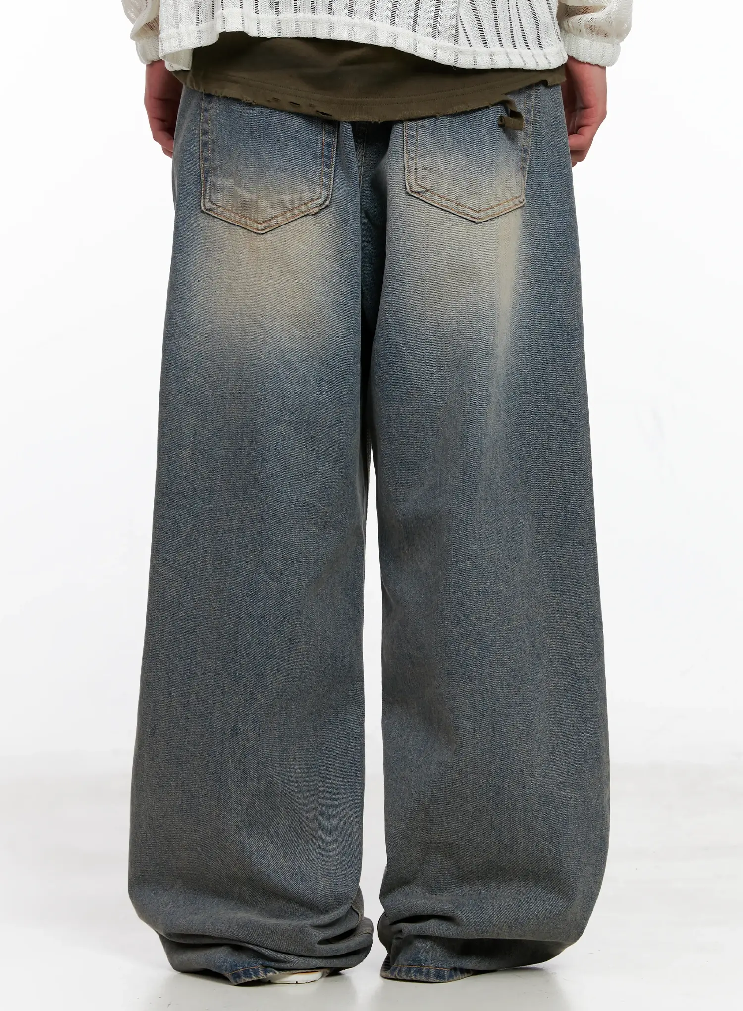 Men's Washed Vintage Denim Jeans IG511 - Image 8