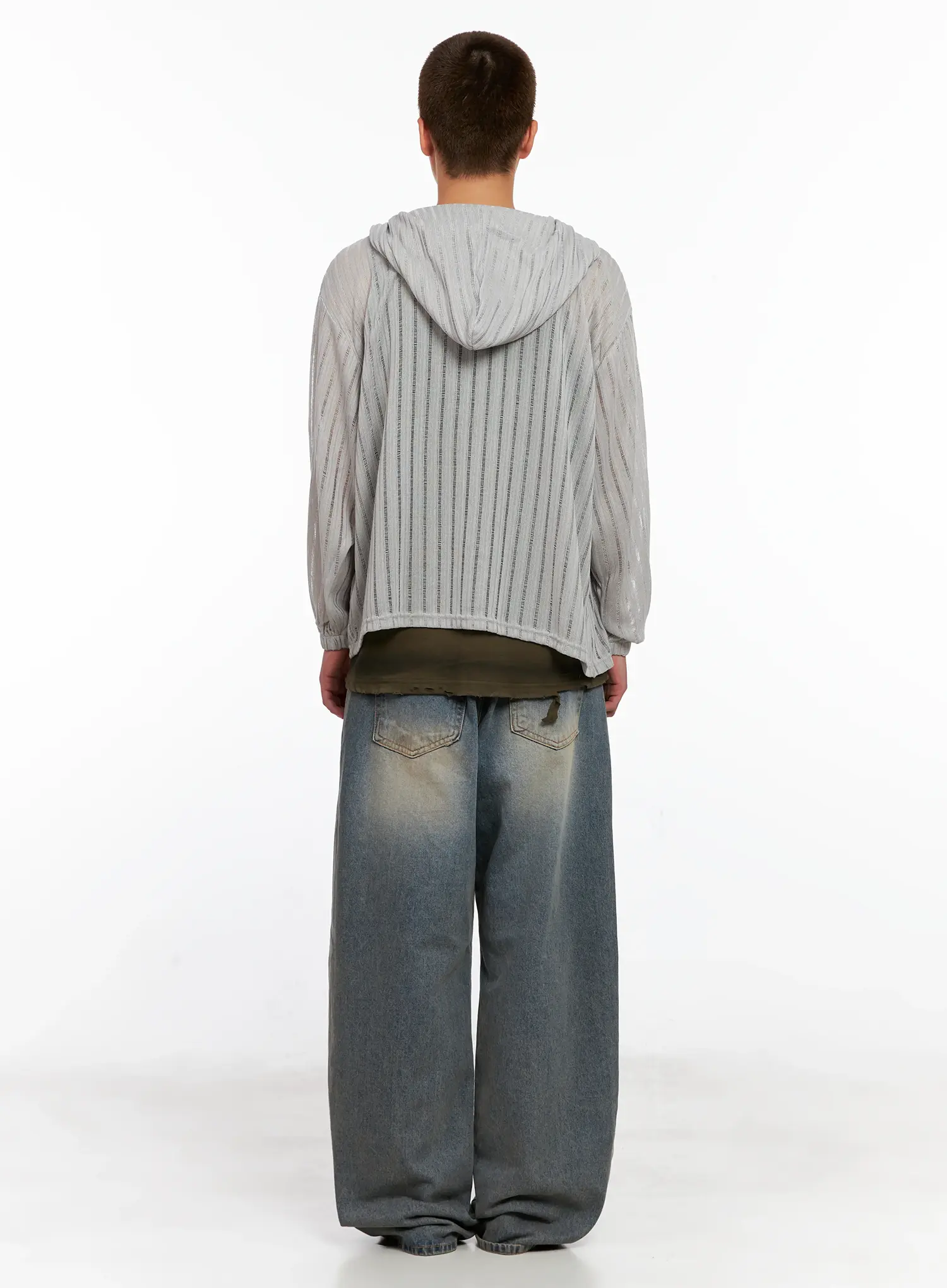 Men's Washed Vintage Denim Jeans IG511 - Image 9