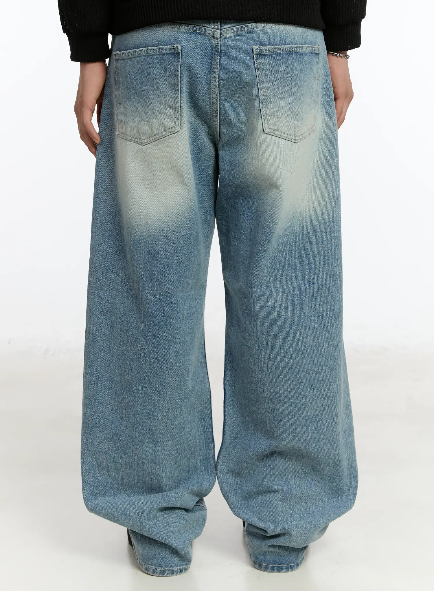 Men's Washed Wide-Fit Baggy Jeans IM503 - Image 6