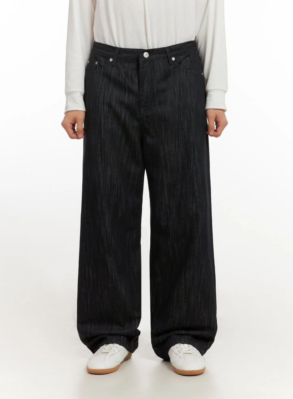 Men's Washed Wide-Fit Denim Jeans ID406 - Image 2