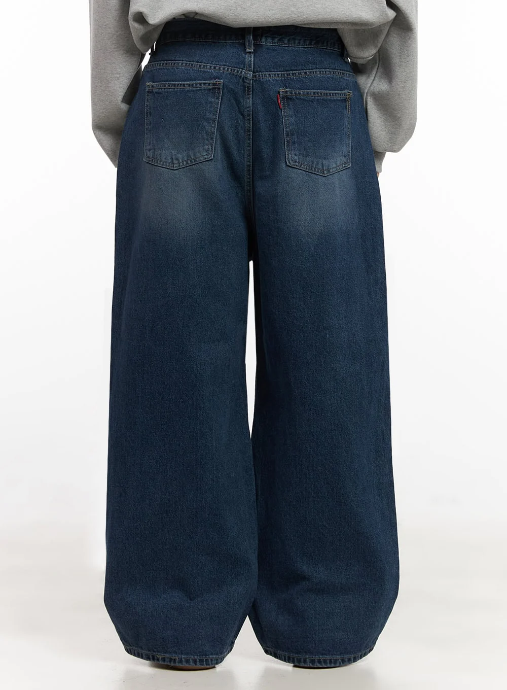 Men's Washed Wide-Fit Denim Jeans IJ517 - Image 5