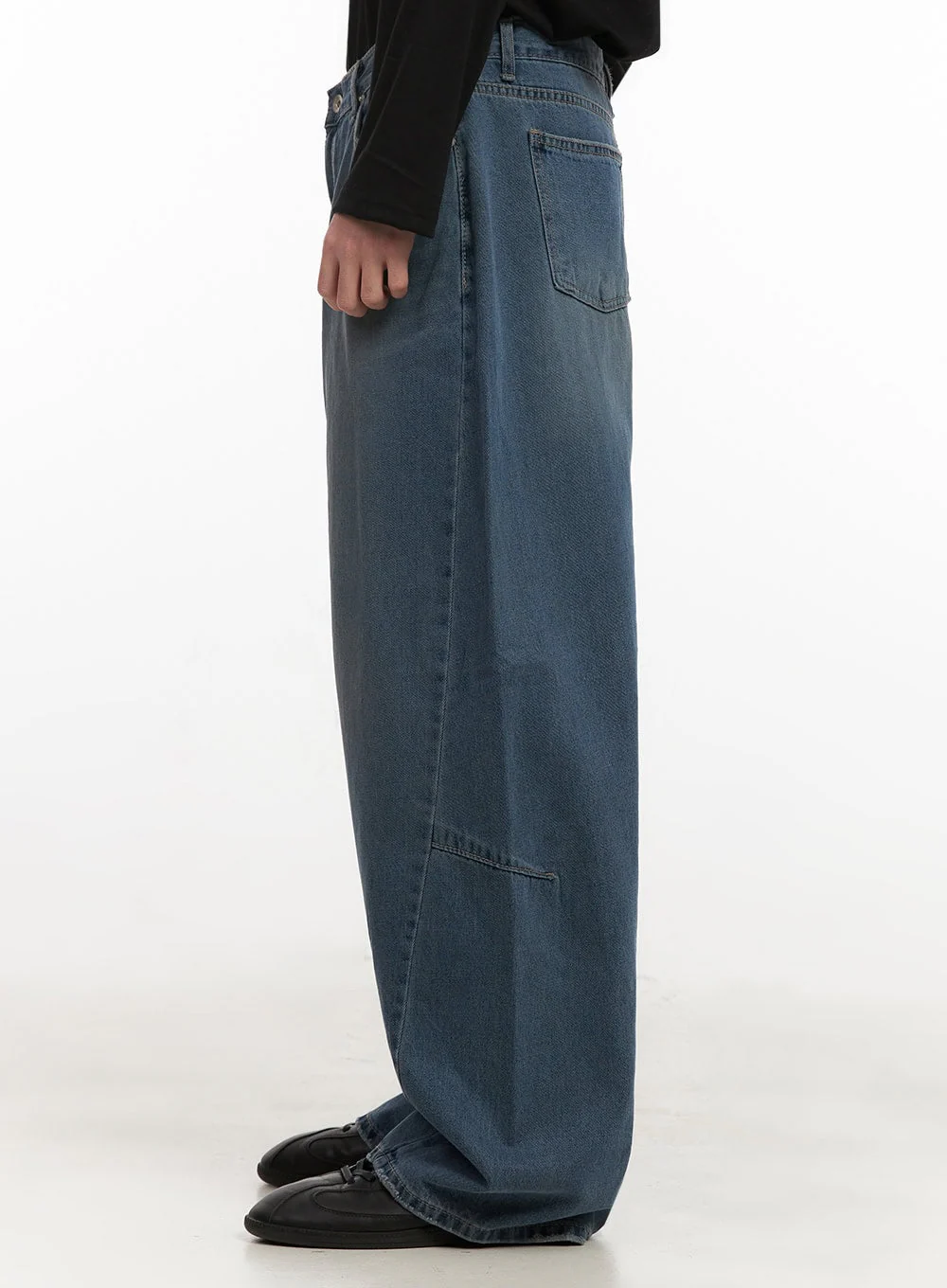 Men's Washed Wide-Fit Jeans IJ517 - Image 4