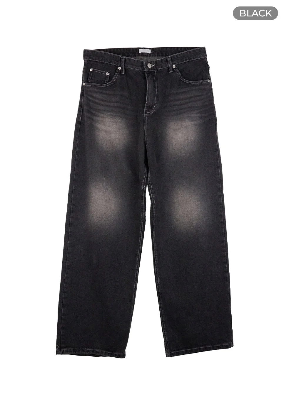 Men's Washed Wide Fit Jeans IO420 - Image 10