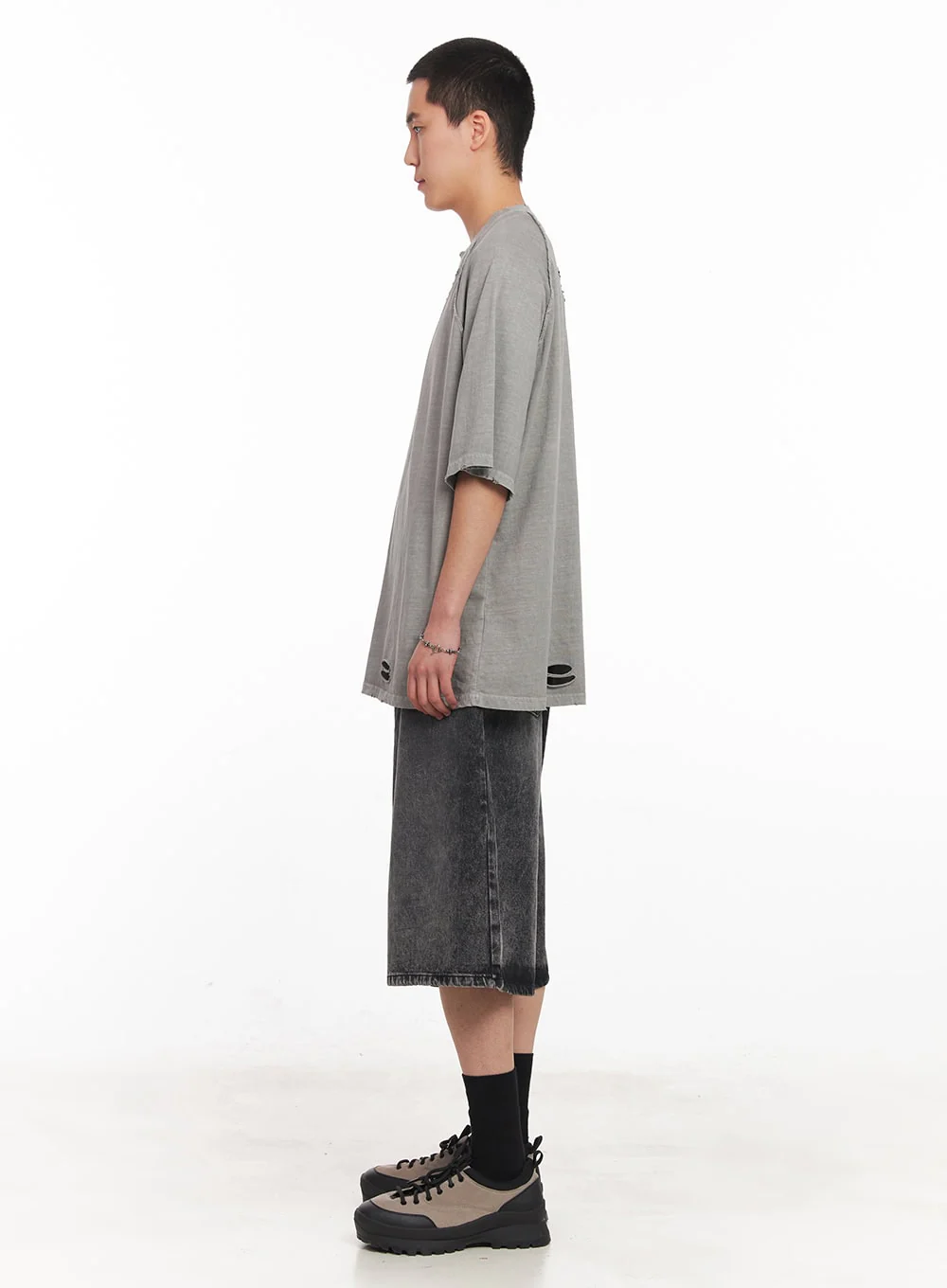 Men's Washed Wide-Fit Jorts IY505 - Image 6