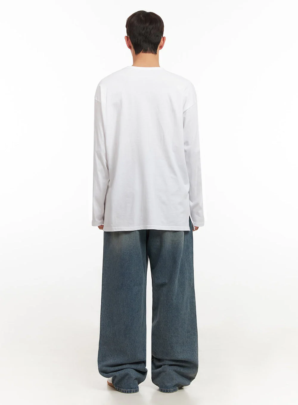 Men's Washed Wide-Leg Jeans IF517 - Image 10