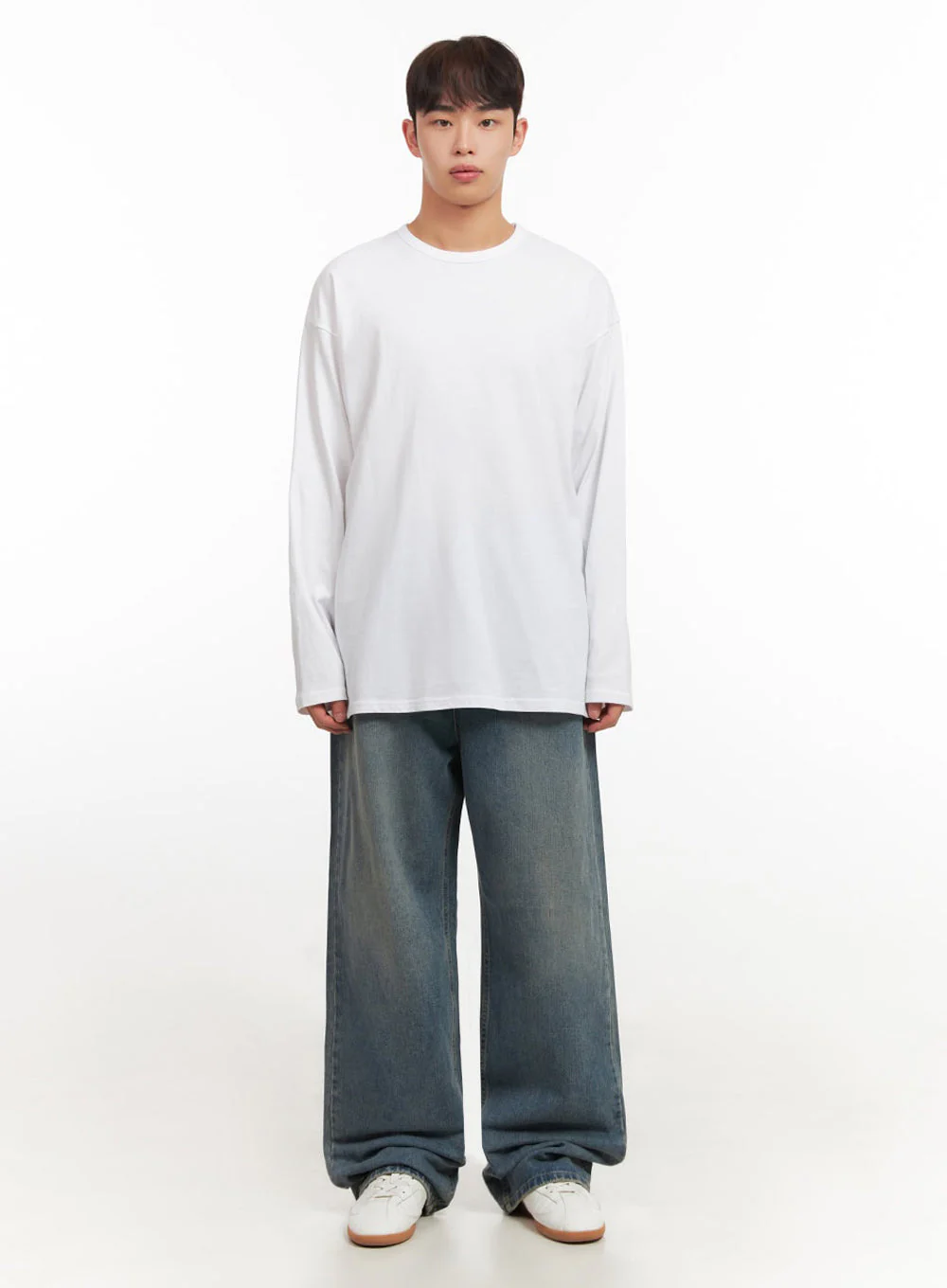Men's Washed Wide-Leg Jeans IF517 - Image 6