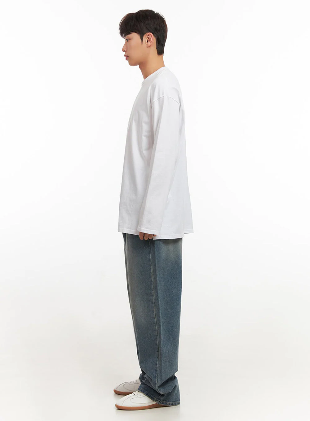 Men's Washed Wide-Leg Jeans IF517 - Image 9