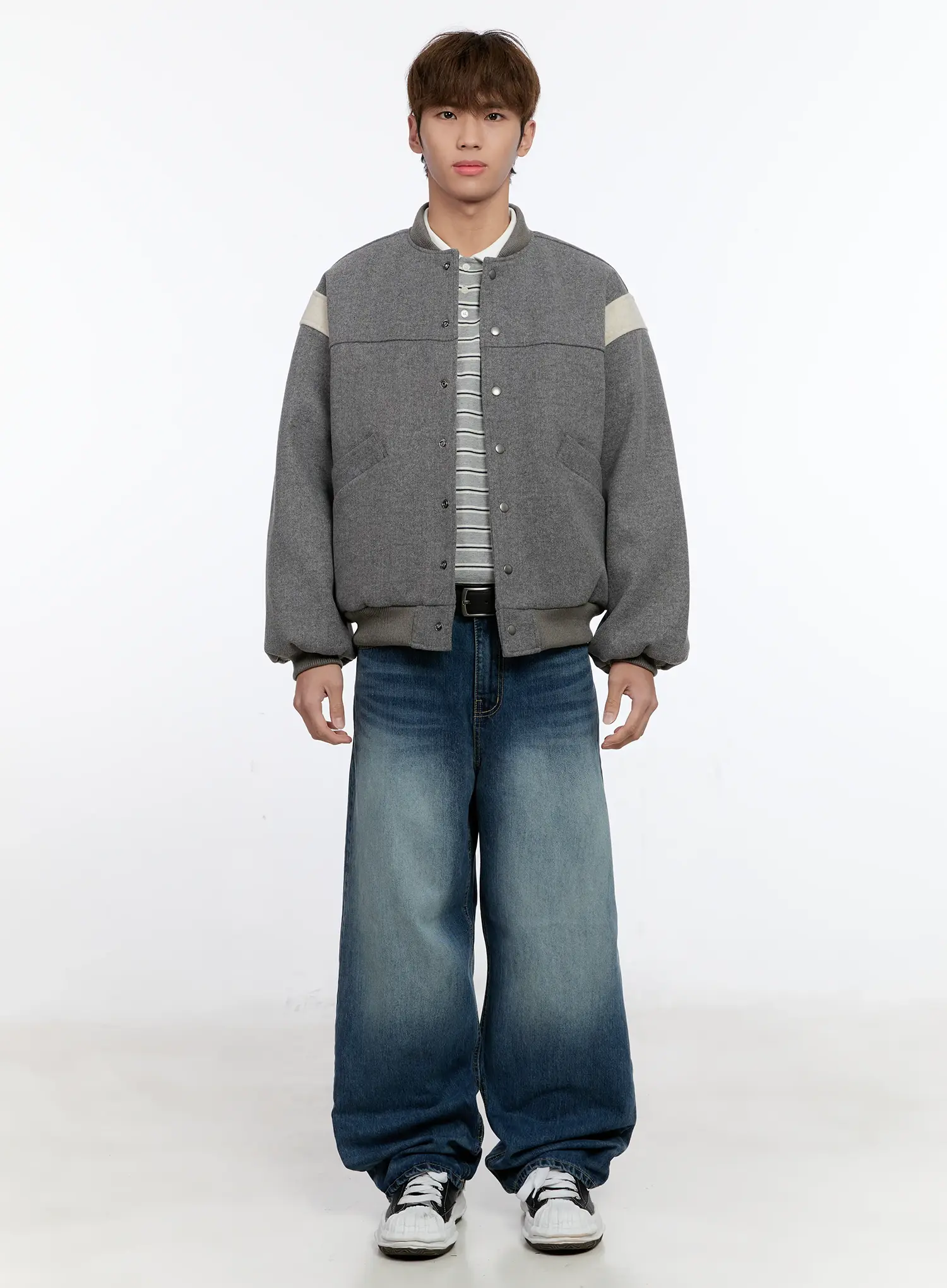 Men's Washed Wide Leg Jeans IN512 - Image 4