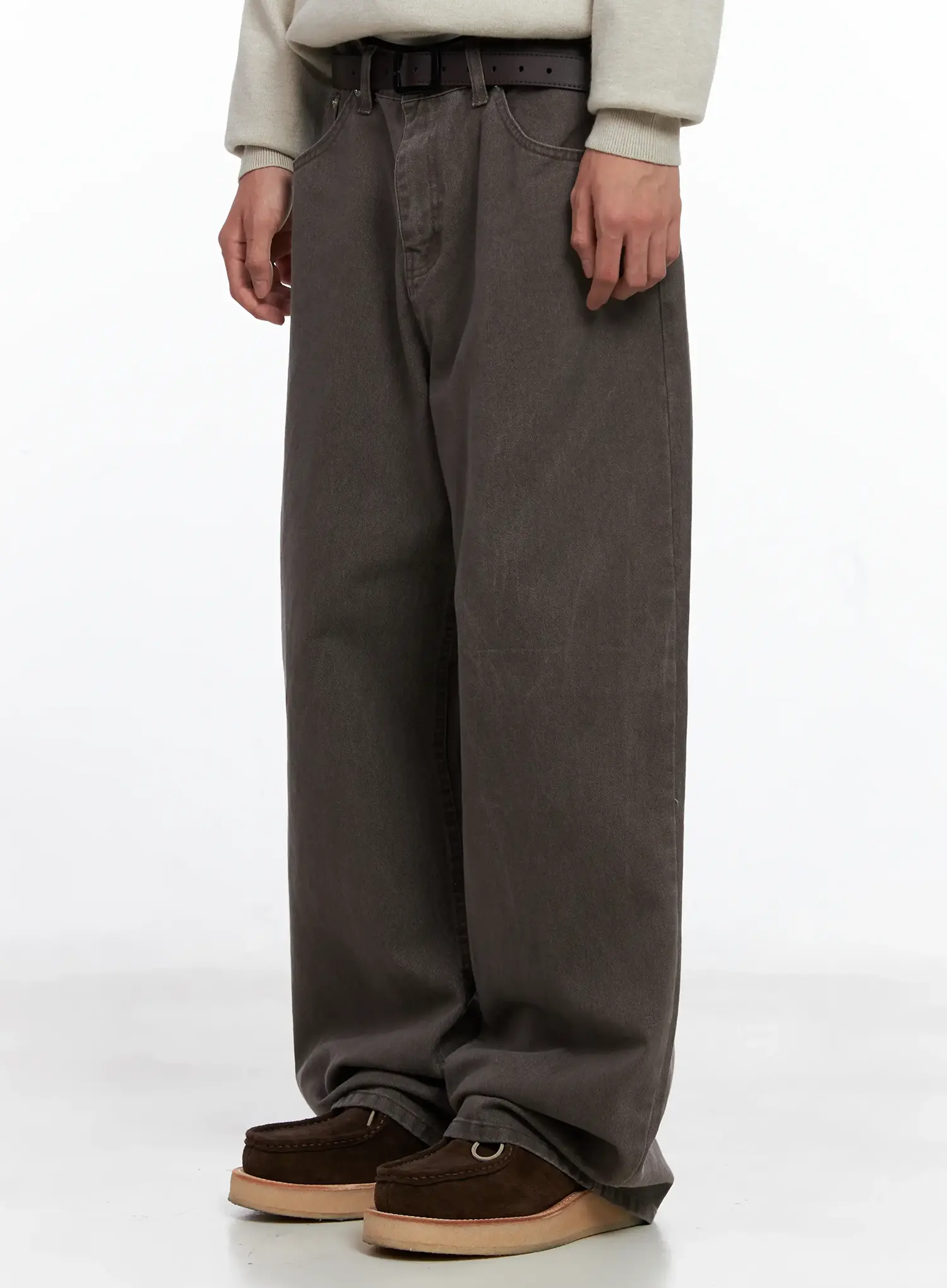 Men's Washed Wide-Leg Pants IS519 - Image 4