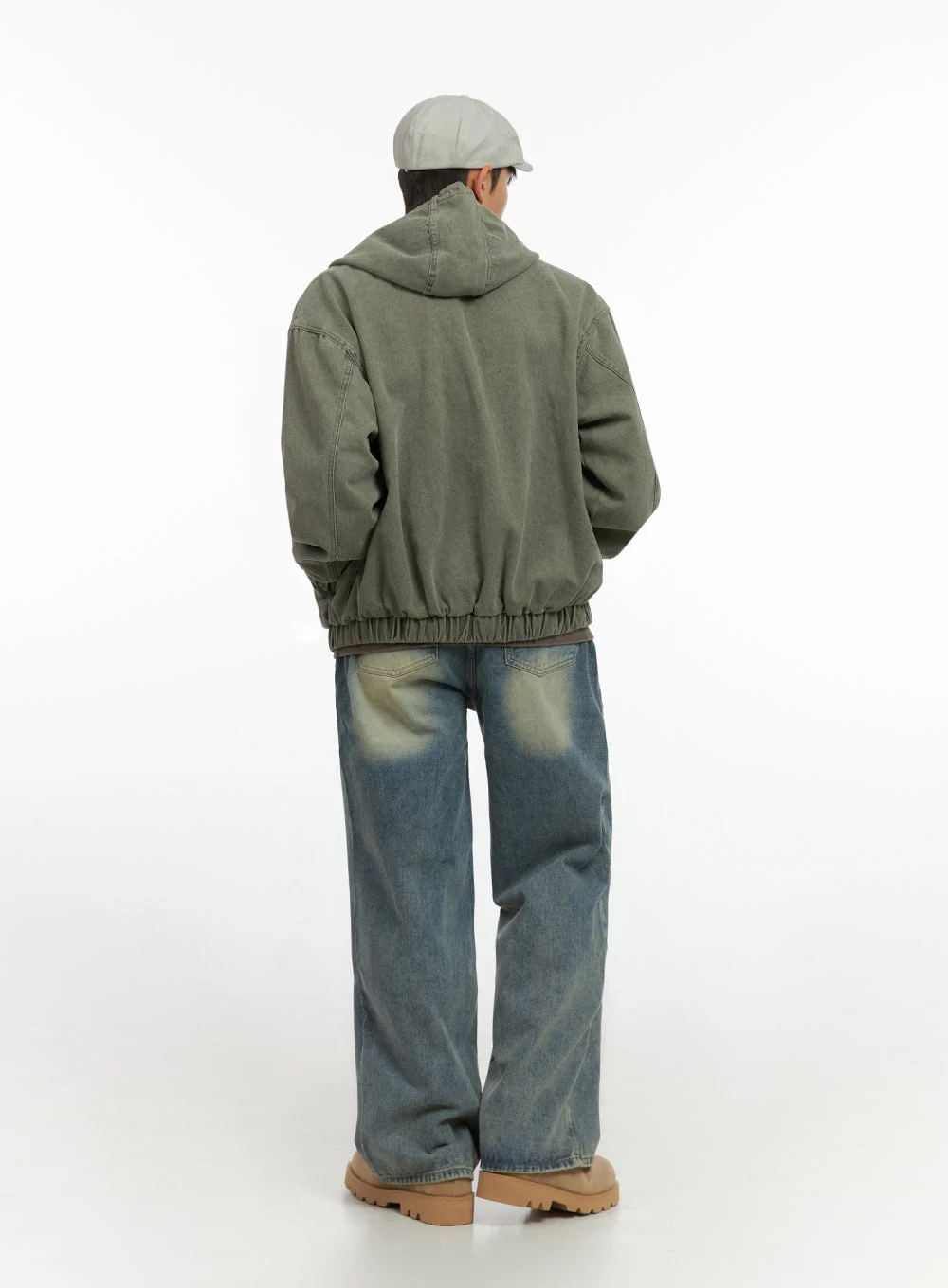 Men's Washed Zip Up Hooded Jacket IO420 - Image 10