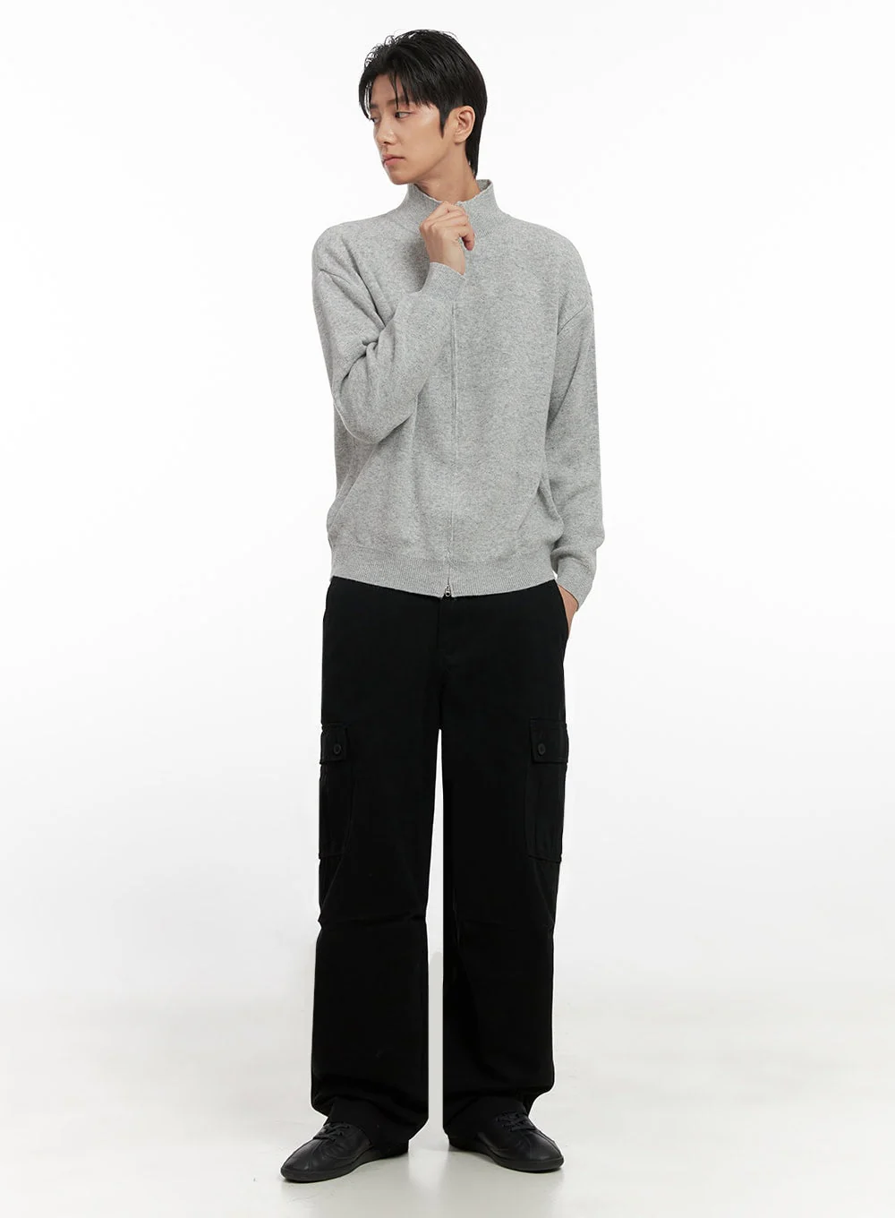 Men's Wide Fit Cargo Pockets Cotton Pants ID413