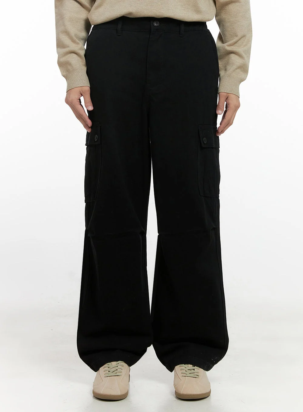 Men's Wide Fit Cargo Pockets Cotton Pants ID413 - Image 2