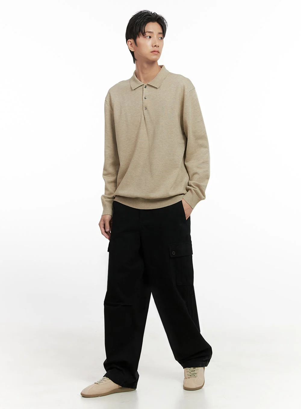 Men's Wide Fit Cargo Pockets Cotton Pants ID413 - Image 3