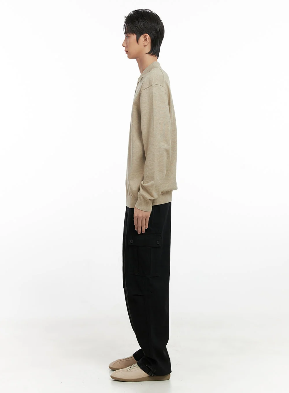 Men's Wide Fit Cargo Pockets Cotton Pants ID413 - Image 8