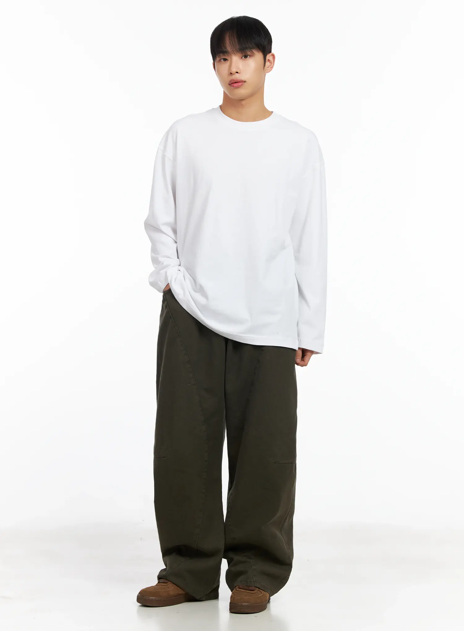 Men's Wide-Fit Cotton Pants IM511 - Image 10