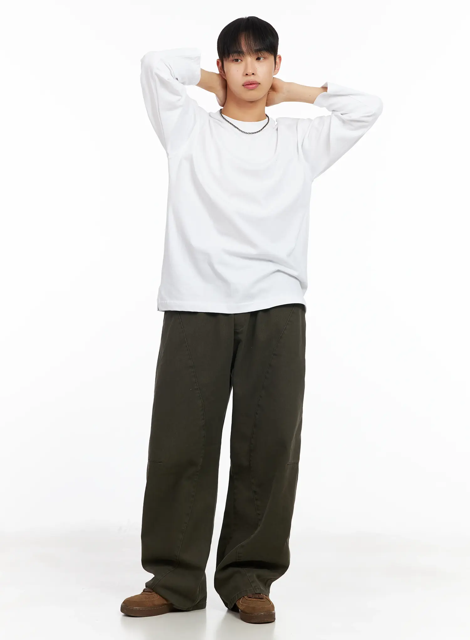Men's Wide-Fit Cotton Pants IM511 - Image 11