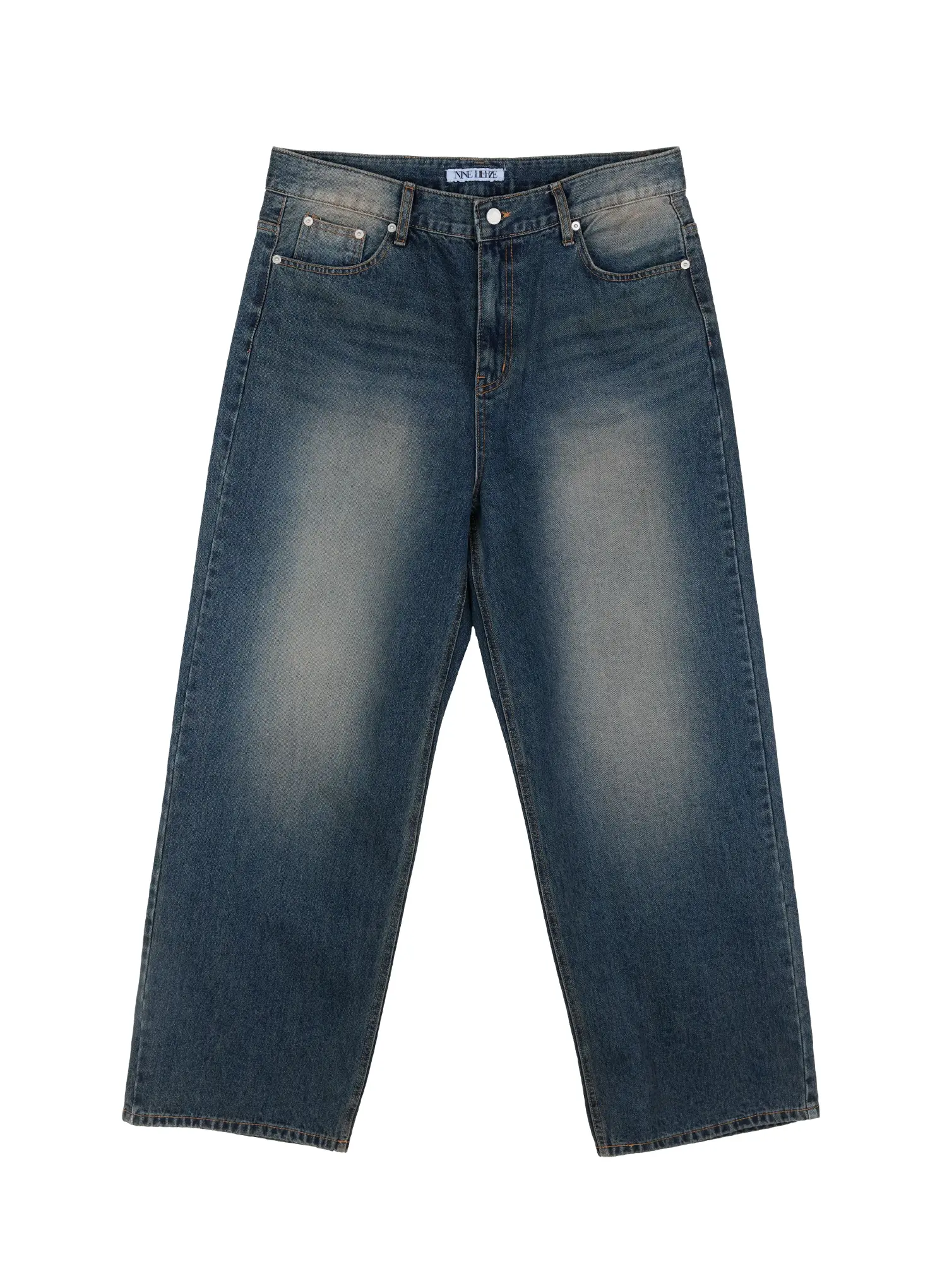 Men's Wide Fit Deep Wash Denim Jeans IG519 - Image 15