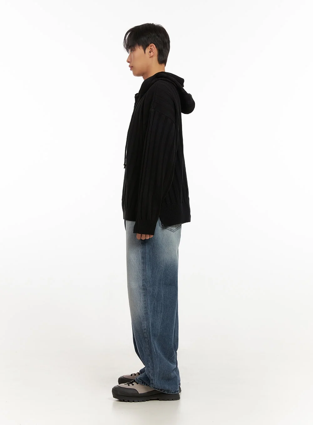 Men's Wide-Fit Washed Denim Jeans ID406 - Image 7