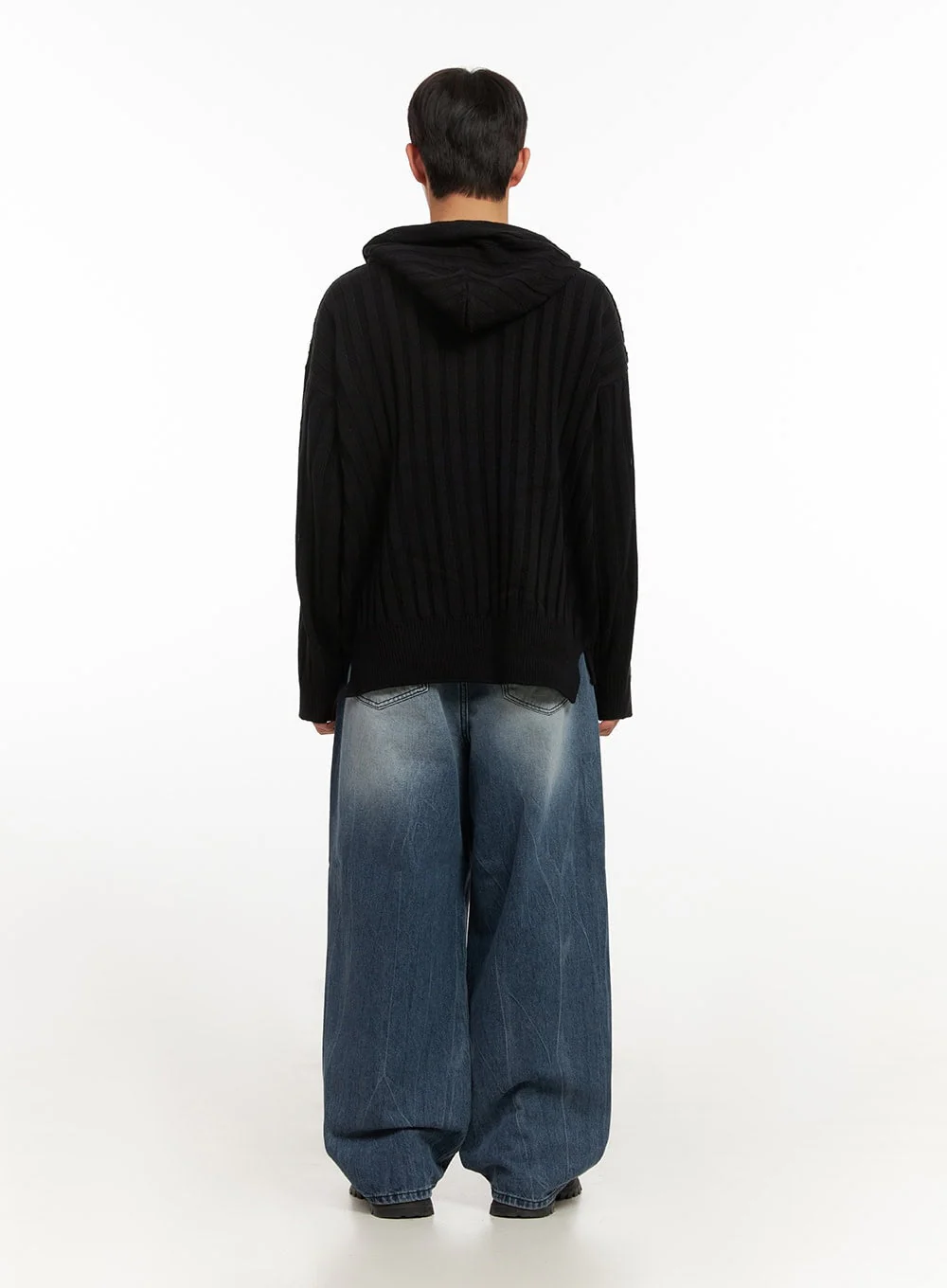 Men's Wide-Fit Washed Denim Jeans ID406 - Image 8