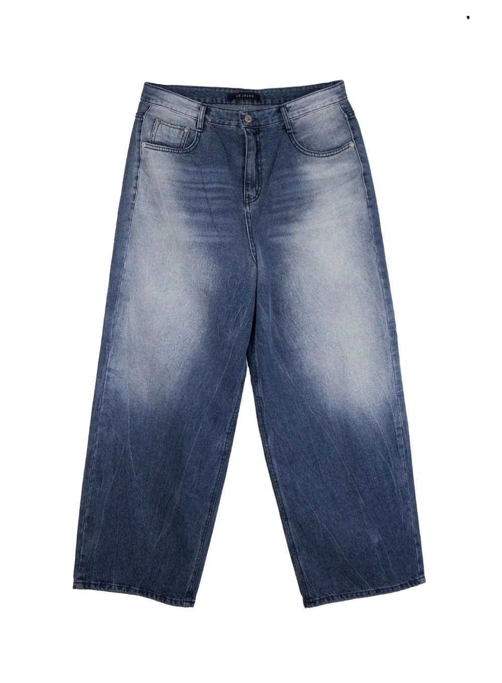 Men's Wide-Fit Washed Denim Jeans ID406 - Image 9