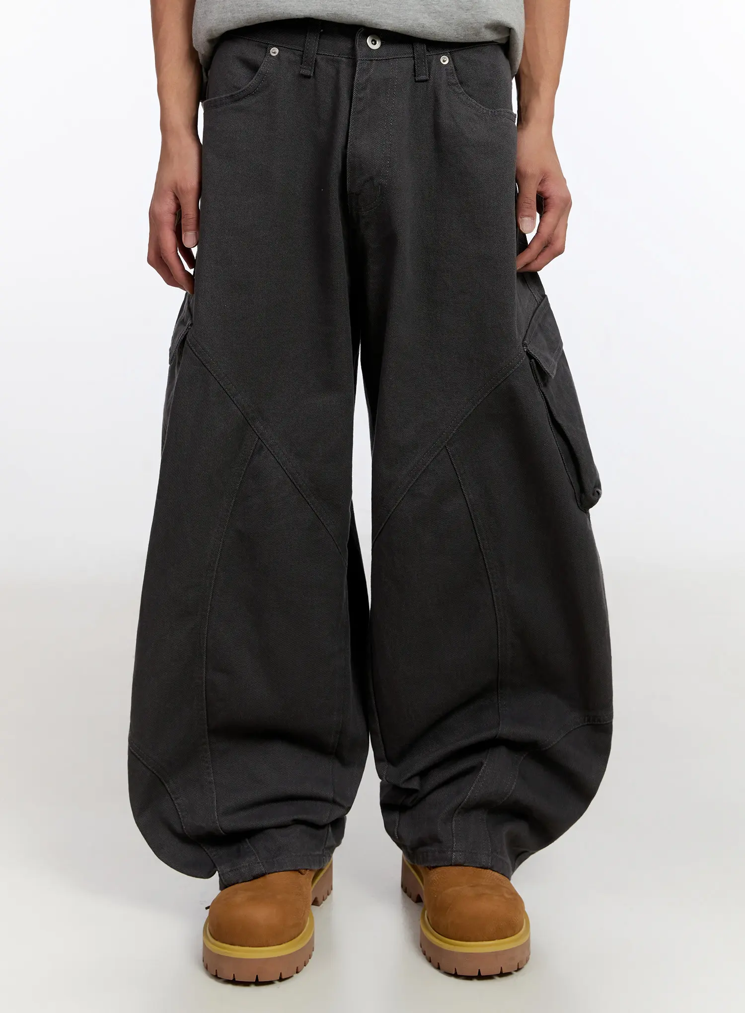 Men's Wide-Leg Cargo Pants IN528 - Image 2