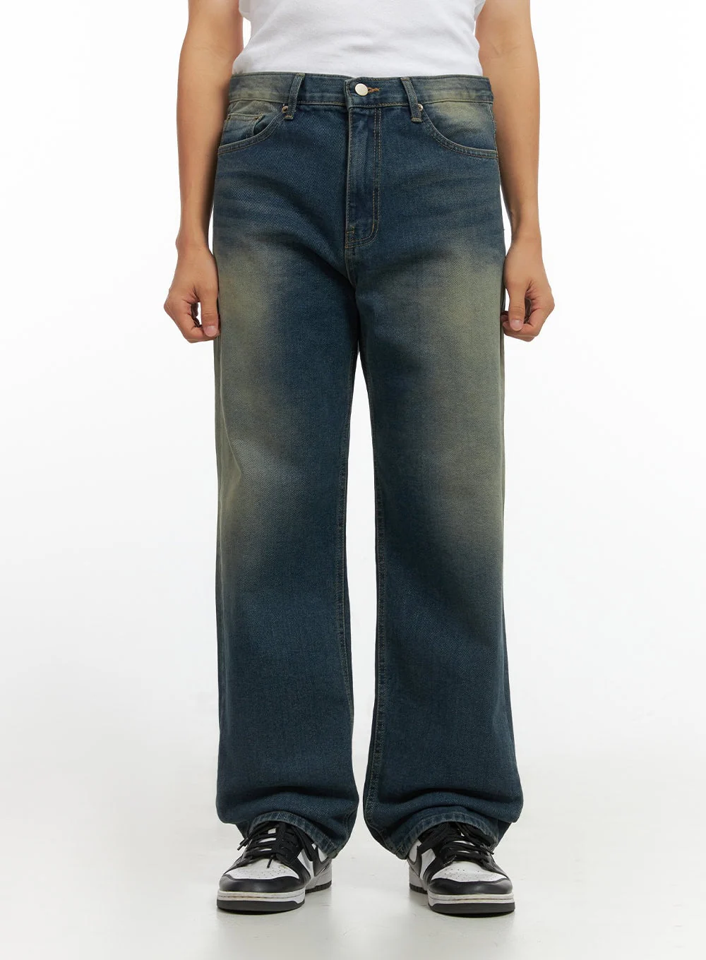 Men's Wide Leg Denim Jeans IO420 - Image 2