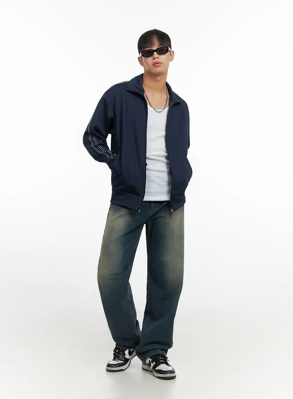 Men's Wide Leg Denim Jeans IO420 - Image 3
