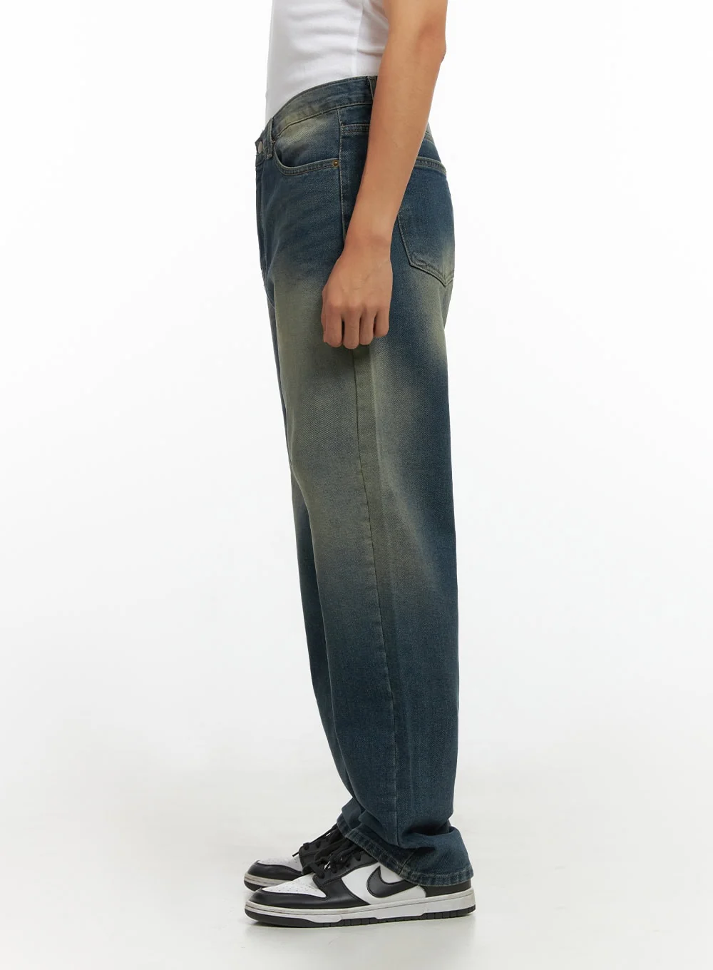 Men's Wide Leg Denim Jeans IO420 - Image 4