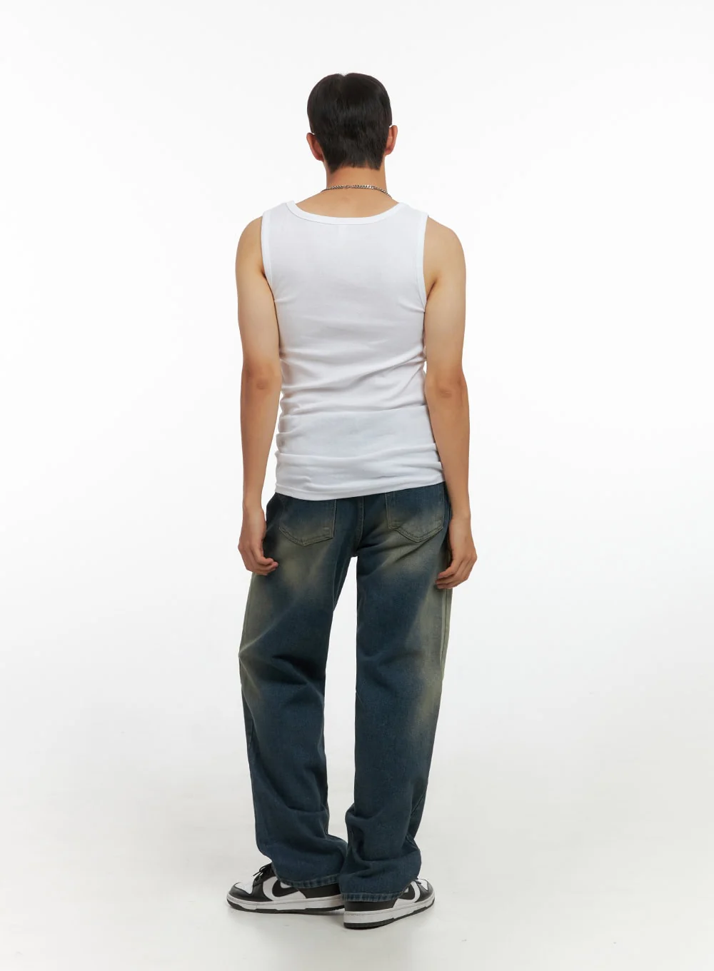 Men's Wide Leg Denim Jeans IO420 - Image 8