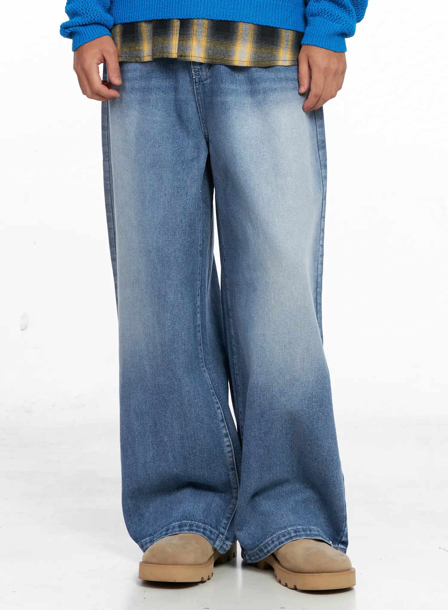 Men's Wide Leg Fit Denim Jeans IO417 - Image 13