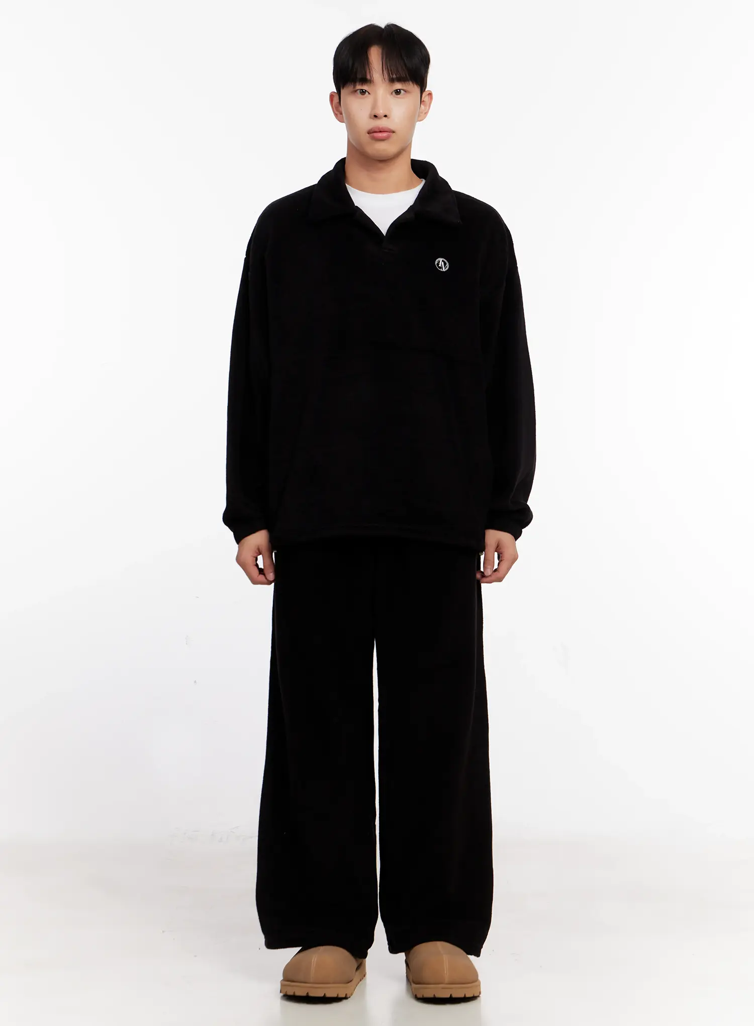 Men's Wide Leg Fleece Pants IO528 - Image 3