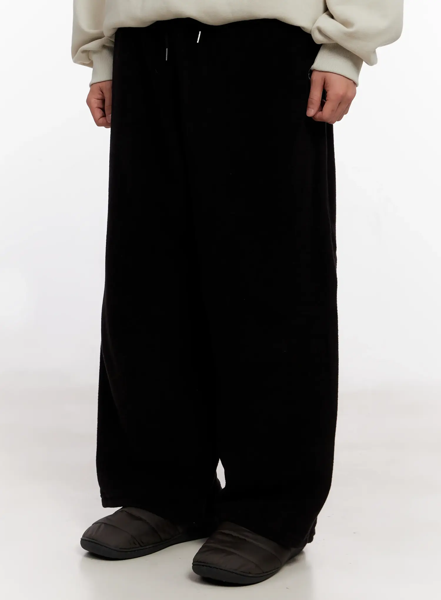 Men's Wide Leg Fleece Pants IO528 - Image 4
