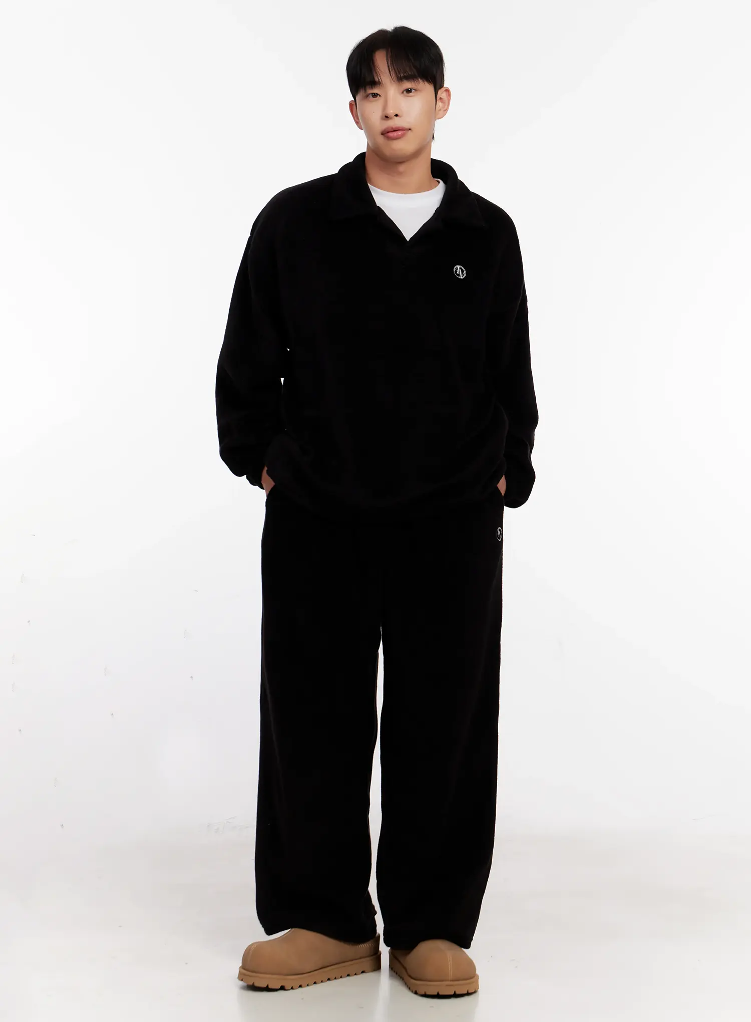 Men's Wide Leg Fleece Pants IO528 - Image 8