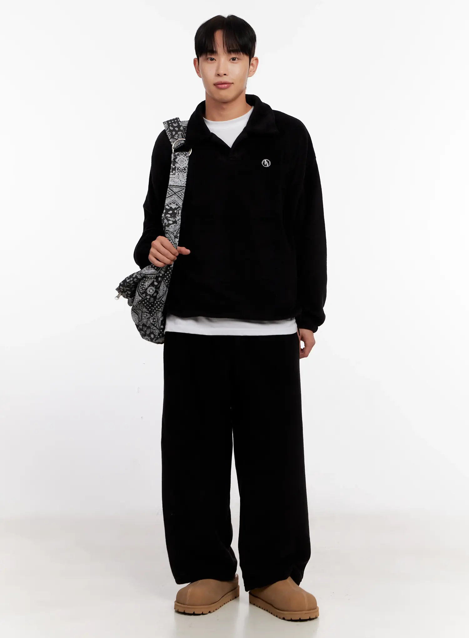 Men's Wide Leg Fleece Pants IO528 - Image 9