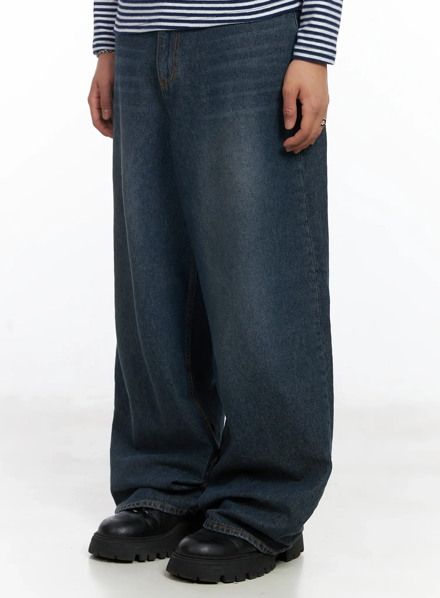Men's Wide Leg Jeans IF503 - Image 4